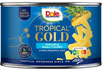Produktbild von Dole Tropical Gold Ananas Kleine Stücke im Saft, 227 ml