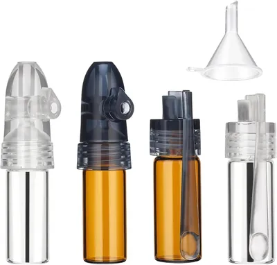 Obrázok produktu pre Sada na sypanie korenia, 4-dielna, sklenená, s lievikom, vhodná na kempovanie a cestovanie