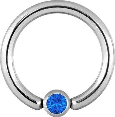 Produktbild von Karisma Titan G23 Lippenbändchen Piercing Stein Abgeflacht Flat Back 8mm- Blau