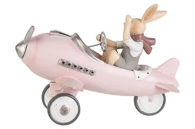 Produktbild von Osterhase Rosa 24,7x16,8xh18cm Polyresin