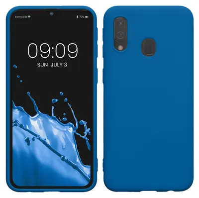 Produktbild von kwmobile Handyhülle für Samsung Galaxy A40 Hülle - TPU Case - Kabelloses Laden - Schutzhülle Cover in Blue Reef