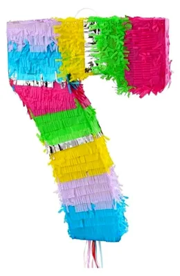 Produktbild von Pinata Zahl 7 in Pastellfarben für den 7. Geburtstag
