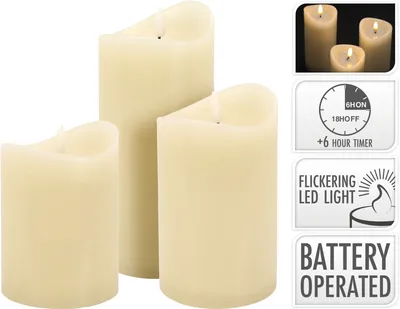 Obrázek produktu pro HOMESTYLING LED svíčka sada 3 ks slonová kost KO-AX5432320