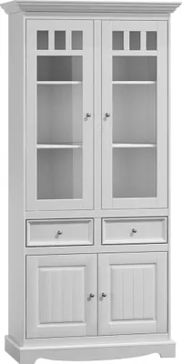 Produktbild von Landhaus Schrank Vitrine Kommoden XL Regal Loft Vitrine Kommodenschrank Möbel