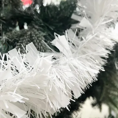 Lametta-Girlande 10 m, Weiß, für Weihnachtsbaum-Deko
