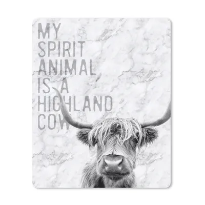 Produktbild von MuchoWow® Mauspad Mousepad Schottischer Highlander - Zitat - Schwarz - Weiß 19x23 cm - Mousepads - Maus Mat - Pad - Mausunterlage - Mauspads - Spielen