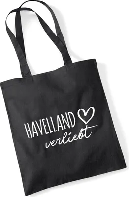 Produktbild von Huuraa Jutebeutel Havelland verliebt 10 Liter Black Baumwolle Tasche Geschenkidee