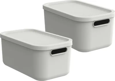 Produktbild von Albula Light 2er-Set Aufbewahrungsbox 12l, Farbe:Mistletoe white