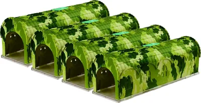 Produktbild von RatzFatz® MBC-04, 4x RatzFatz® Premium Mausefalle Lebend Lebendfalle Wiederverwendbar. Camouflage, Außen und Innen, Innovativer Mechanismus, Modell Rambo