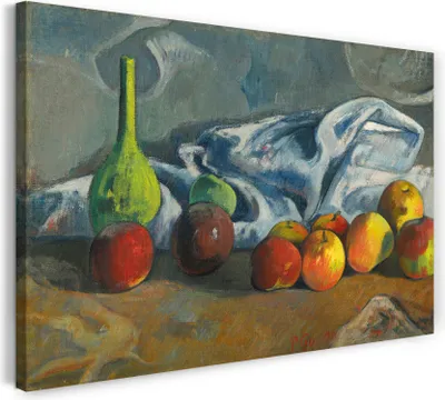 Produktbild von Leinwandbild (100x70cm): Paul Gauguin - Stillleben mit Äpfeln, echter Holz-Keilrahmen inkl. Aufhänger, handgefertigt in Deutschland