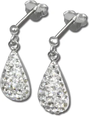 Produktbild von SilberDream weiß Ohrringe Tropfen Zirkonia Damen 925 Silber Ohrstecker GSO403W