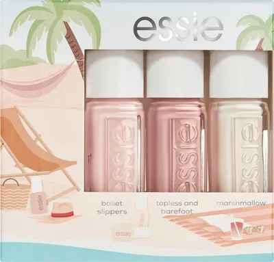 Produktbild von ESSIE Mini Trio Summer 2022 - Ballet Slippers, Topless & Barefoot, Marshmallow
