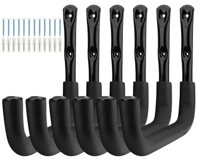 Productafbeelding van Robuuste garageopbergbeugels, tuingereedschap, opbergoplossingen, multifunctionele ophangers, wandbevestigingen, garagehaken voor het ophangen van ladders, stoelen, kajaks en slangen (23,5 cm x 32,5 cm)