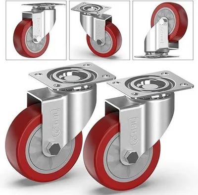 Produktbild von Famanu Möbelrollen 100mm - Gummi Schwerlastrollen für Möbel