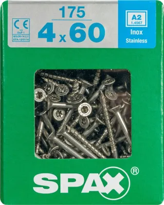 Produktbild von Spax Universalschrauben 4.0 x 60 mm TX 20 - 175 Stück Edelstahl