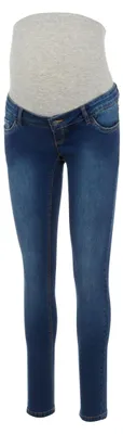 Productafbeelding van MAMALICIOUS damesbroek, model Mllola Slim, blauw (denim), artikelnummer B. Zwangerschapspantalon, blauw
