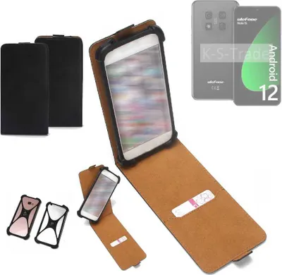 Produktbild von K-S-Trade Handyhülle Schutzhülle kompatibel mit Ulefone Note 15 Hülle Case Cover Flip Style Bumper schwarz 1x