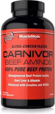 Produktbild von MuscleMeds Carnivor Beef Aminos 300 Tabletten