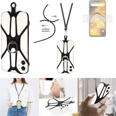 Produktbild von K-S-Trade 3in1 Handykette Handyband Handykordel Halsband Smartphone-Ring Handy-Ring kompatibel mit UMIDIGI A13 Pro 5G Fingerhalterung Handyring