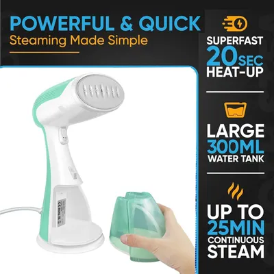 Produktbild von Kleidungsdampfer - Handheld Dampfglätter - 1500 W - 300 ml Wassertank - Dampfbürste gegen Falten - 30 Min Dampfzeit - 220–240 V EU-Stecker