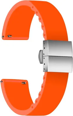 Immagine prodotto di BRACCIALE UNIVERSALE IN SILICONE ARANCIONE, CHIUSURA ARGENTE, 16 mm
