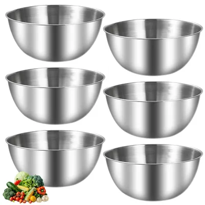 Productafbeelding van 6 stuks 1,2 l roestvrijstalen kom set, 19 cm