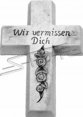 Zdjęcie produktu dla Grabengel Kreuz Schutzengel Grabschmuck Stein Figur Statue Skulpturen 111039