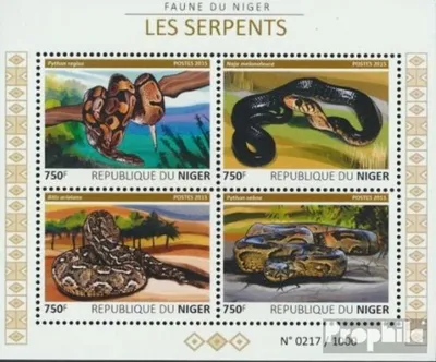 Produktbild von Briefmarken Niger 2015 Mi 3767-3770 Kleinbogen (kompl. Ausg.) postfrisch Schlangen