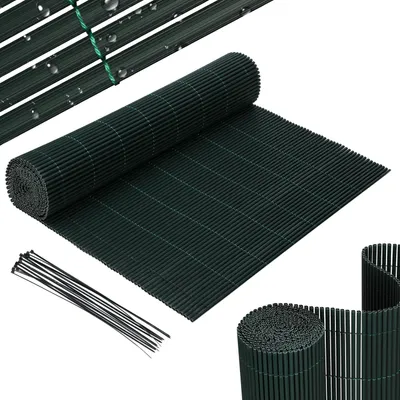 Obrázek produktu pro Vigevee 100 x 800 cm PVC rohož na ochranu soukromí, bambusový plot, zahradní plot, balkonový plot, větrolam, balkonové obložení, zelená