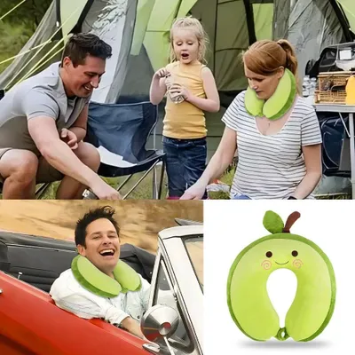 Produktbild von Famanu Reisekissen U-förmig, 30 x 30 cm, aus Memory-Schaum, für Kinder, für Auto, Flugzeug, Büro, Zuhause