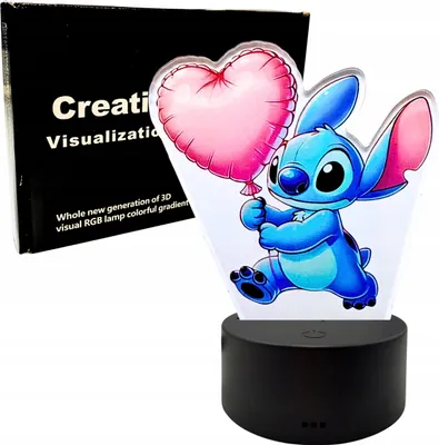 Image de Veilleuse LED 3D pour enfants « Stich » avec télécommande