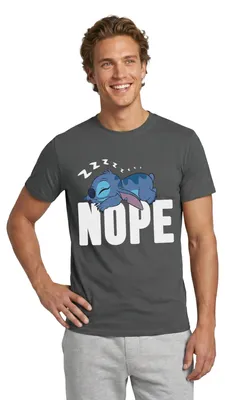Produktbild von Lilo & Stitch | Schlafender Stitch Nope Männer T-Shirt, L, Anthrazit