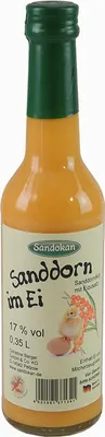 Produktbild von Sanddorn im Ei (Sanddornlikör mit Eizusatz / 0,35 l / 17% vol.)
