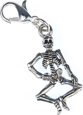 Produktbild von Skelett Charm Knochenmann Anhänger Tod Halloween Steampunk Miniblings versilbert