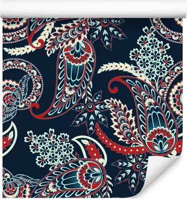 Immagine prodotto di 10m VLIES WALLPAPER Rotolo Fiori Foglie Flora Ornamenti Folklore Colorato XXL