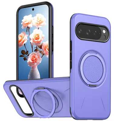 Obrázek produktu pro Magnetický kryt pro Google Pixel 11 /Pixel 11 Pro, Nárazuvzdorné pouzdro s kroužkem a stojánkem, TPU + PC obal Fialová