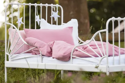 Produktbild von KraftKids Bettwäscheset Musselin rosa 140 x 200 cm, Kissen 80 x 80 cm