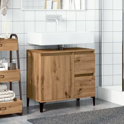 Produktbild von “2026 Modern“ Waschbeckenunterschrank Artisan-Eiche 65x33x60cm Holzwerkstoff - Designermöbel 167953 - Spiegelschränke