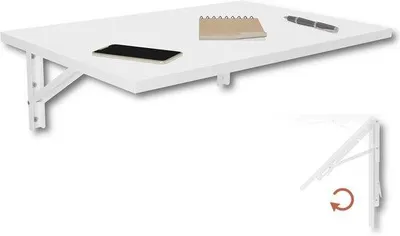 Produktbild von Wandklapptisch - Platzsparend und flexibel - 60x40 cm - Weiß
