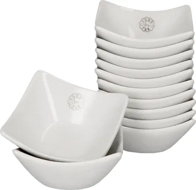 Produktbild von 12er Set Tapas Schälchen Porzellan Dip-Schüssel Dessert Antipasti Servier-Schale