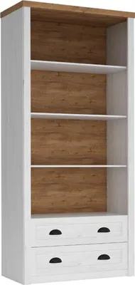 Obrázek produktu pro Knihovna Konsimo se zásuvkami a policemi "LEMAS", bílá, dřevotřísková/MDF deska, Classic, 90x198x43 cm