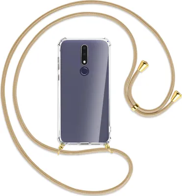 Produktbild von Handykette Backcover-Schutzhülle mit Band (Metall goldfarben) für Nokia 3.1 Plus - caramel