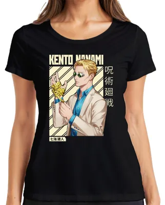 Immagine prodotto di Maglietta da donna vintage Kento Nanami Jujutsu Kaisen Anime Manga Suit Gift, nero, XL