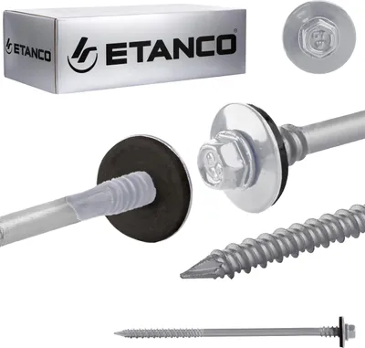 Immagine prodotto di Etanco viti per pannelli sandwich RAL 9006 legno cemento 160 mm 100 pz.