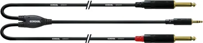 Obrázek produktu pro Cordial 3,5 mm stereo uros - 2 x 6,3 mm mono uros -audiokaapeli, 3 m
