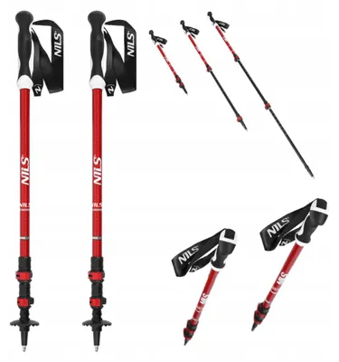 Produktbild von Nils TK8601 Verstellbare Trekkingstöcke Rot Nordic Walking