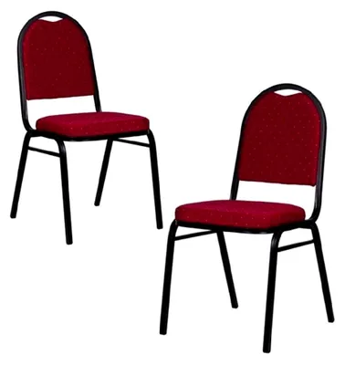 Produktbild von 2er Set Bankettstuhl Metallstuhl Stapelstuhl Konferenzstuhl Wartezimmerstuhl Seminarstuhl in Gewerbequalität rot