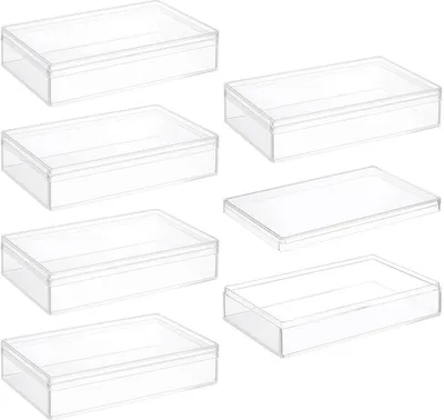Acryl Aufbewahrungsboxen 6er-Set 11 x 7 x 2,5 cm transparent mit Deckeln