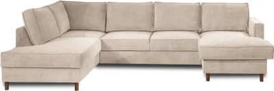 Produktbild von Lisa Design JAKE - Wohnlandschaft - mit Schlaffunktion und Bettkasten - 7-Sitzer - aus Cord - links , Beige
