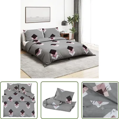 Immagine prodotto di The Living Store Set di biancheria da letto grigio 200x220 cm in cotone